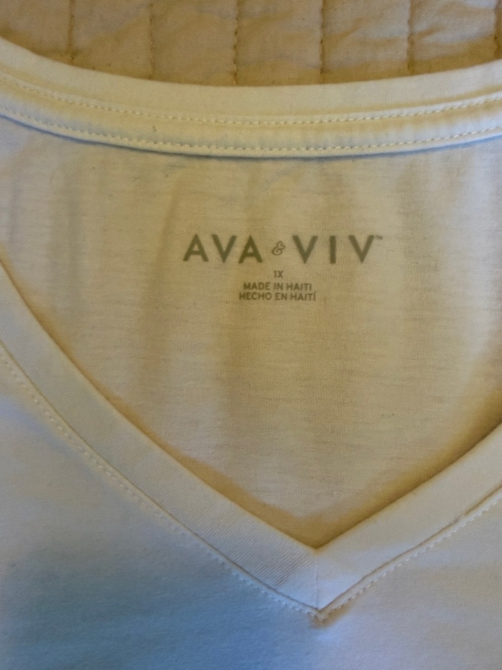 Ava & Viv White V-Neck Women’s Shirt - Picture 2 of 6